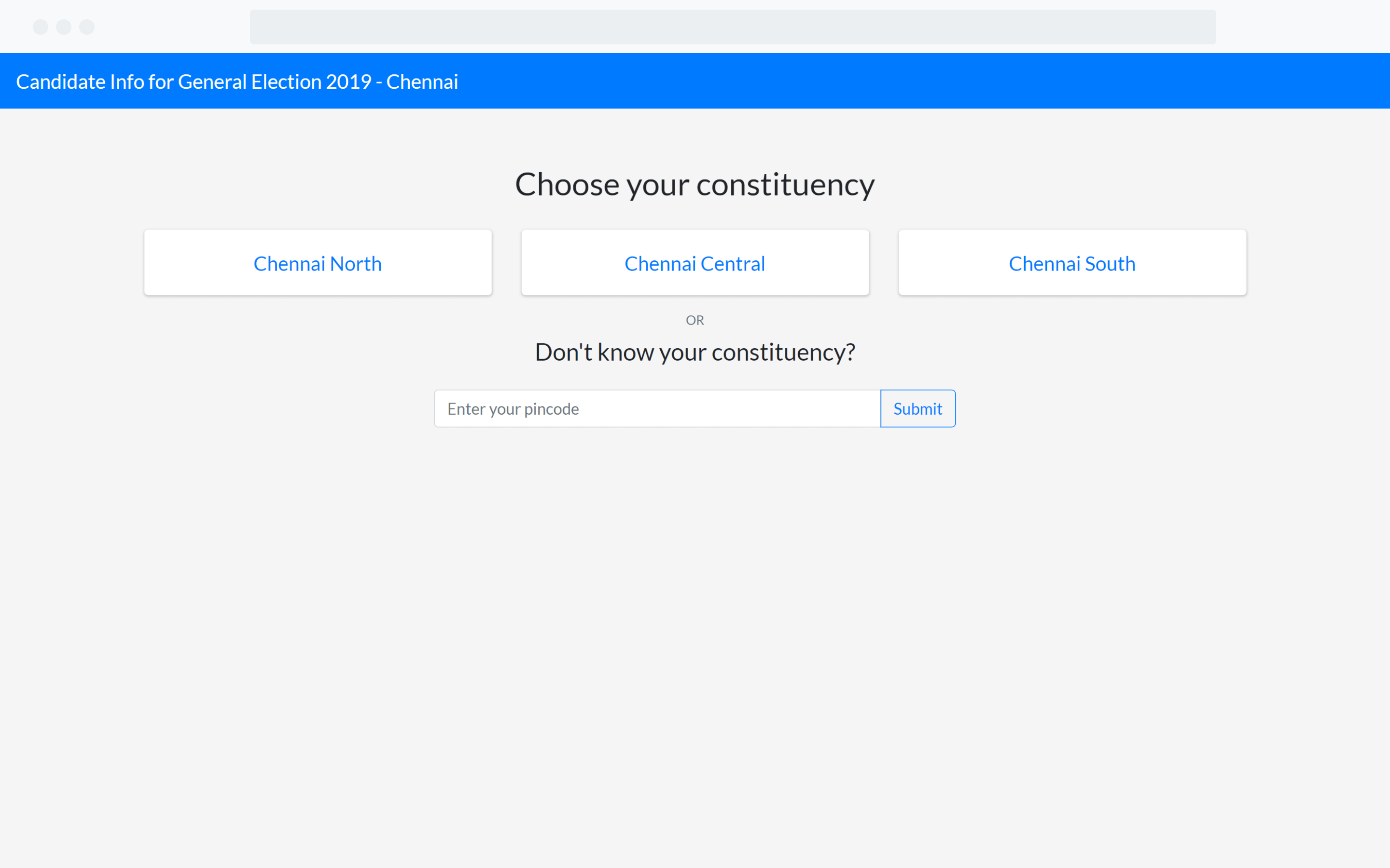 Landing Page of Know Your Vote Site